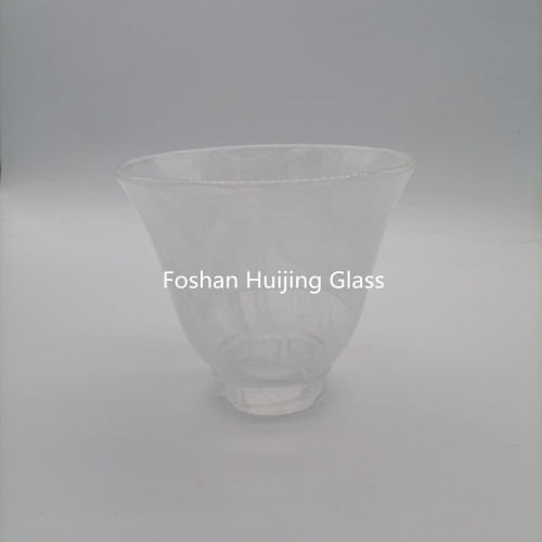 Handmade bowl shaped glass lampshade