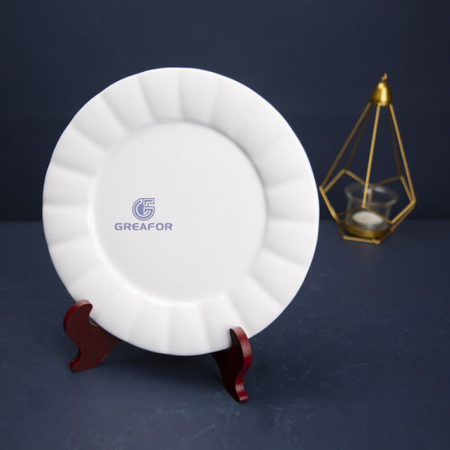 China factory marble design OEM ODM free sample round luxury dinner porcelain ceramic dishes